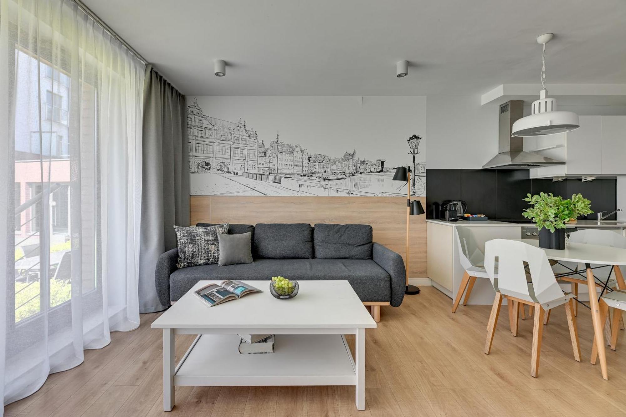 Waterlane Riverside - Spa, Pool, Gym & Parking By Downtown Apartments Gdansk Oda fotoğraf